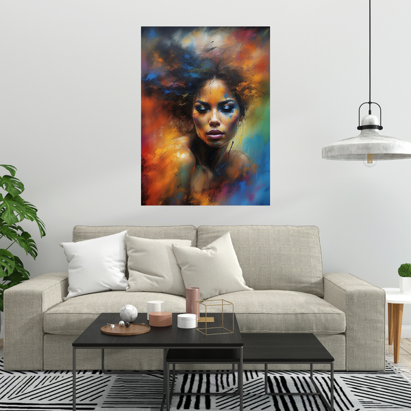 Colorful Girl’s Aura Metal Wall Art