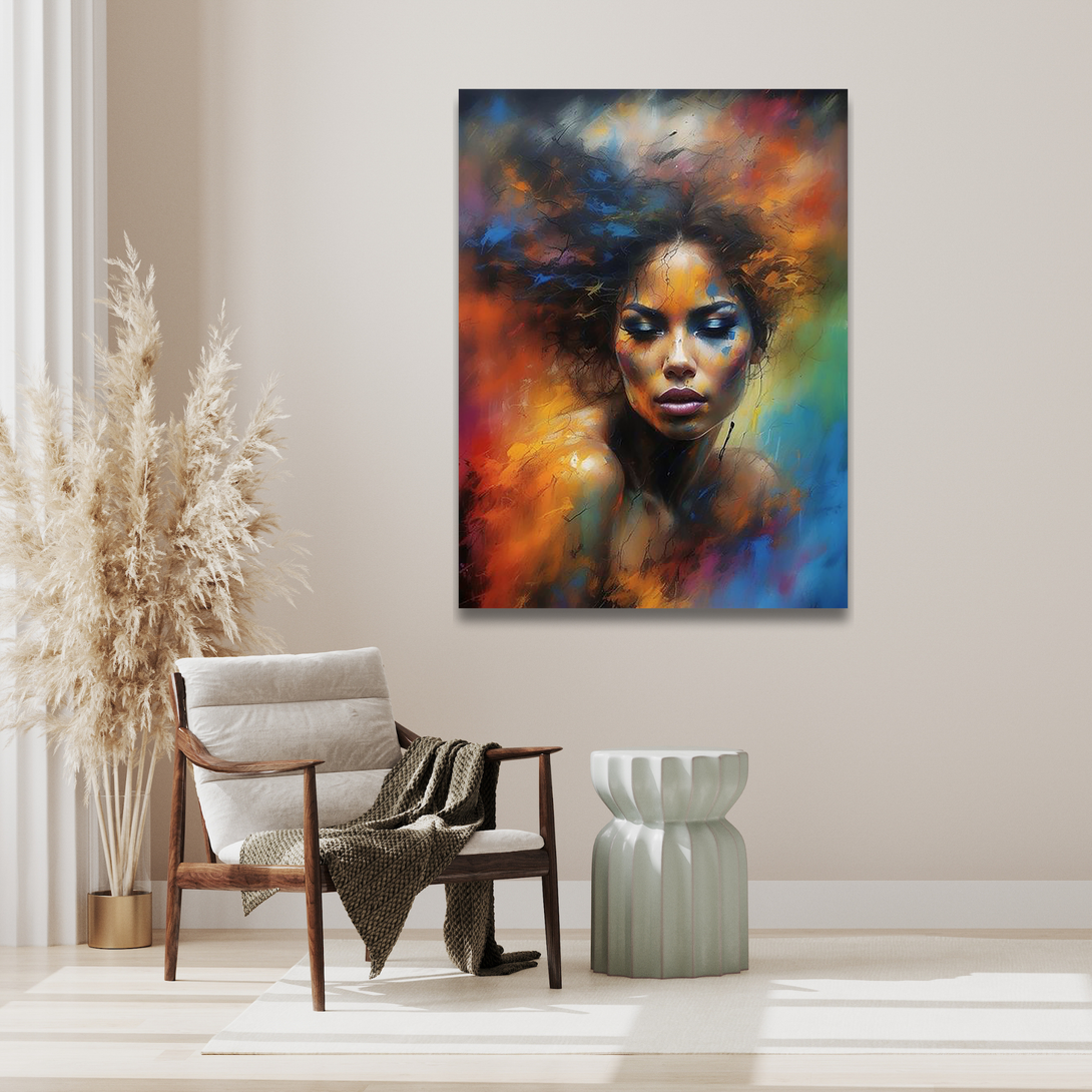 Colorful Girl’s Aura Metal Wall Art